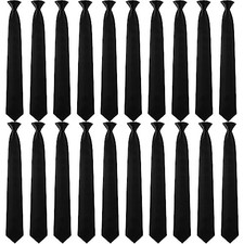 Clip on Ties for Men Solid Color Men's Inch Pretied Uniform Solid 20 Black