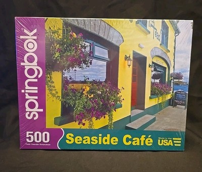  New & Sealed Springbok 500 Piece Jigsaw Puzzle: Seaside Café USA