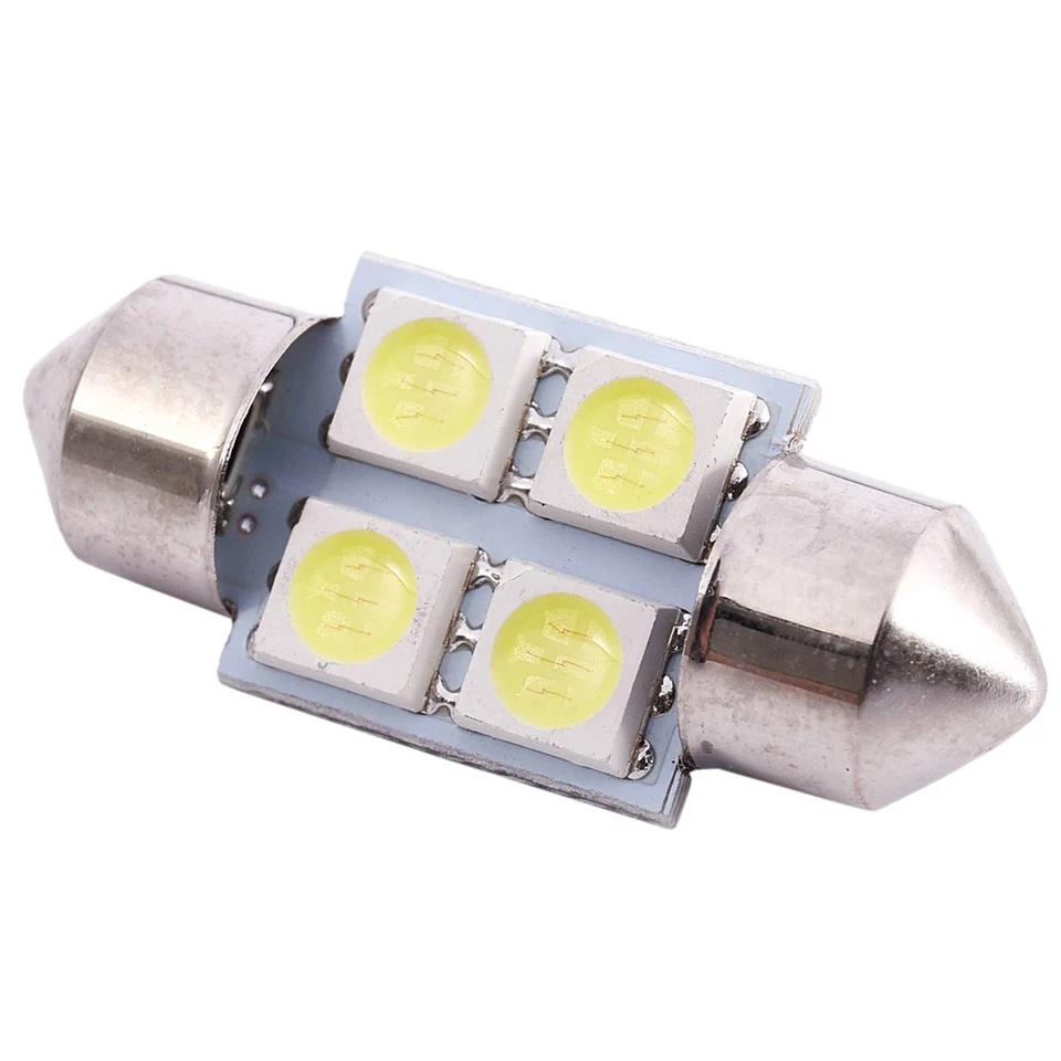 DC 12V 31mm 4 5050 SMD Car Interior Dome Festoon LED Light White 6 Pcs J6F58753 - Image 2 of 4