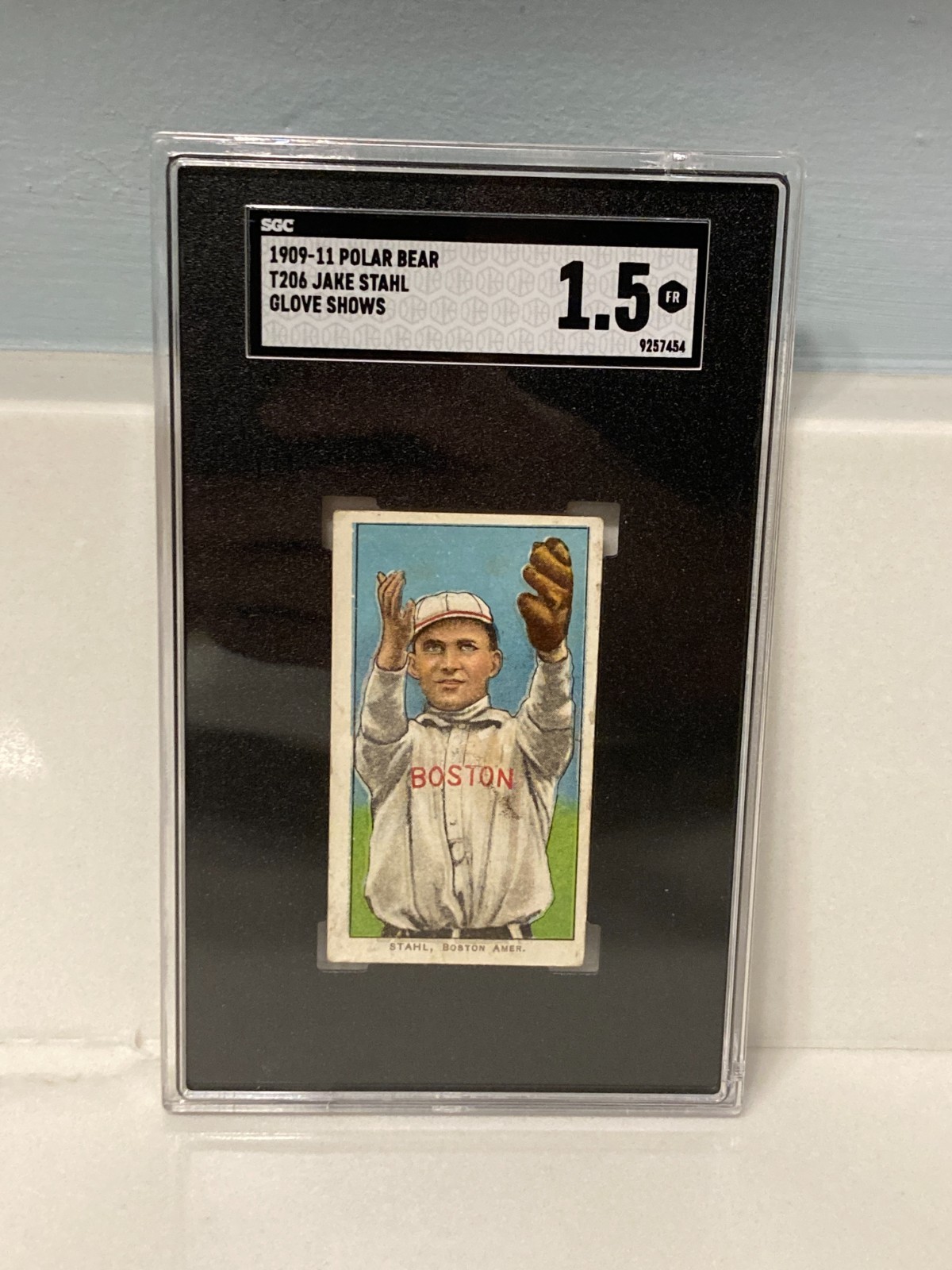 1909-11 T206 Jake Stahl (glove shows) - POLAR BEAR! SGC Graded - GREAT PRICE!