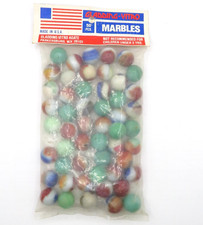 VINTAGE GLADDING VITRO AGATE MARBLES 50 PCS SEALED BAG PARKERSSBURG WV USA