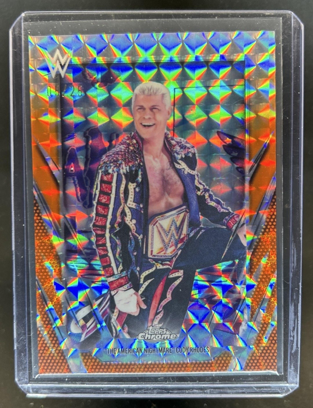 2026 Topps Chrome WWE "The American Nightmare" Cody Rhodes Orange Geometric #/25