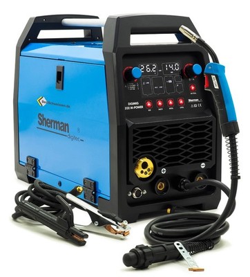 Sherman  MIG/MAG 200A Inverter Schweißgerät WIG LED Synergie Punktschweißen 3in1