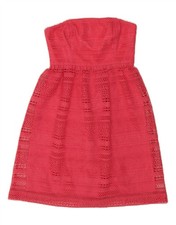 J. CREW Womens Strapless Dress UK 8 Small Pink Polyester AF05