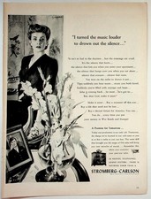 Pubblicità rivista Stromberg-Carlson 1943 seconda guerra mondiale Garnam arte radio obbligazioni di guerra