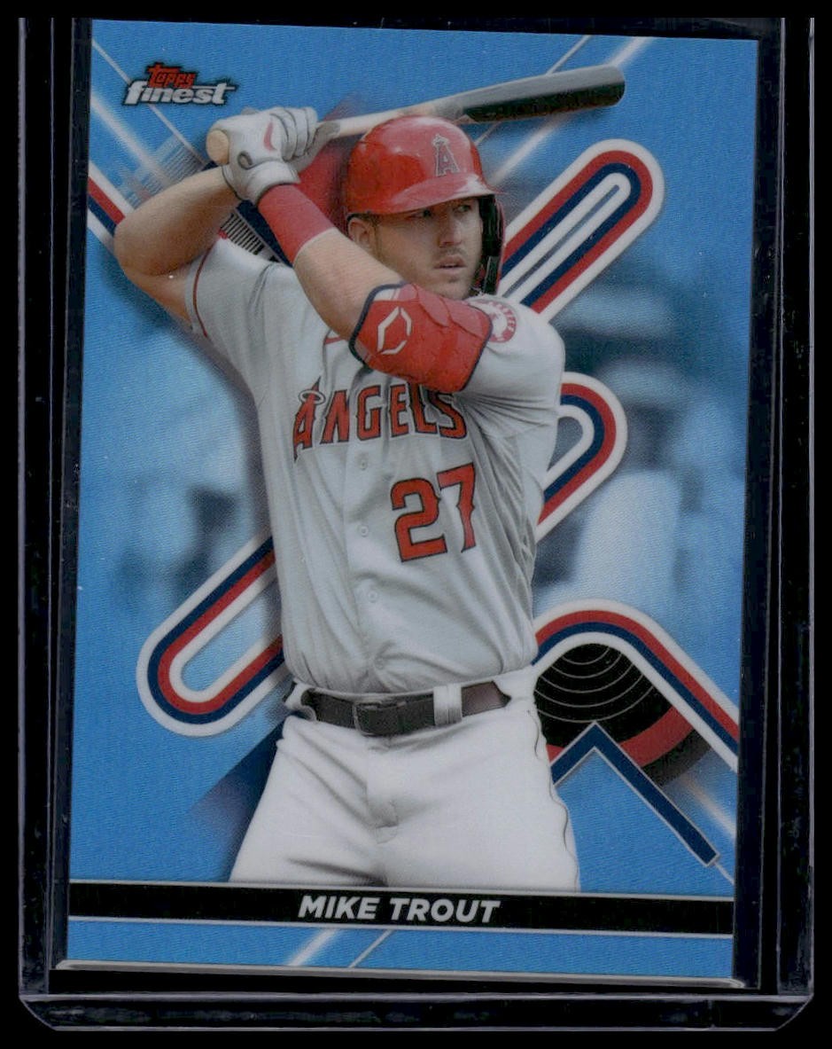 2022 Finest #27 Mike Trout Sky Blue Refractors #/300