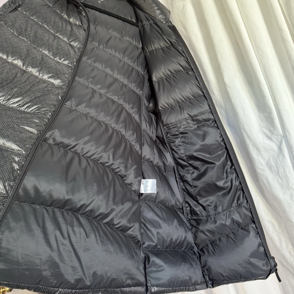 Chaqueta acolchada para mujer Uniqlo ultra ligera negra grande L larga doble cremallera Foto 4 de 4