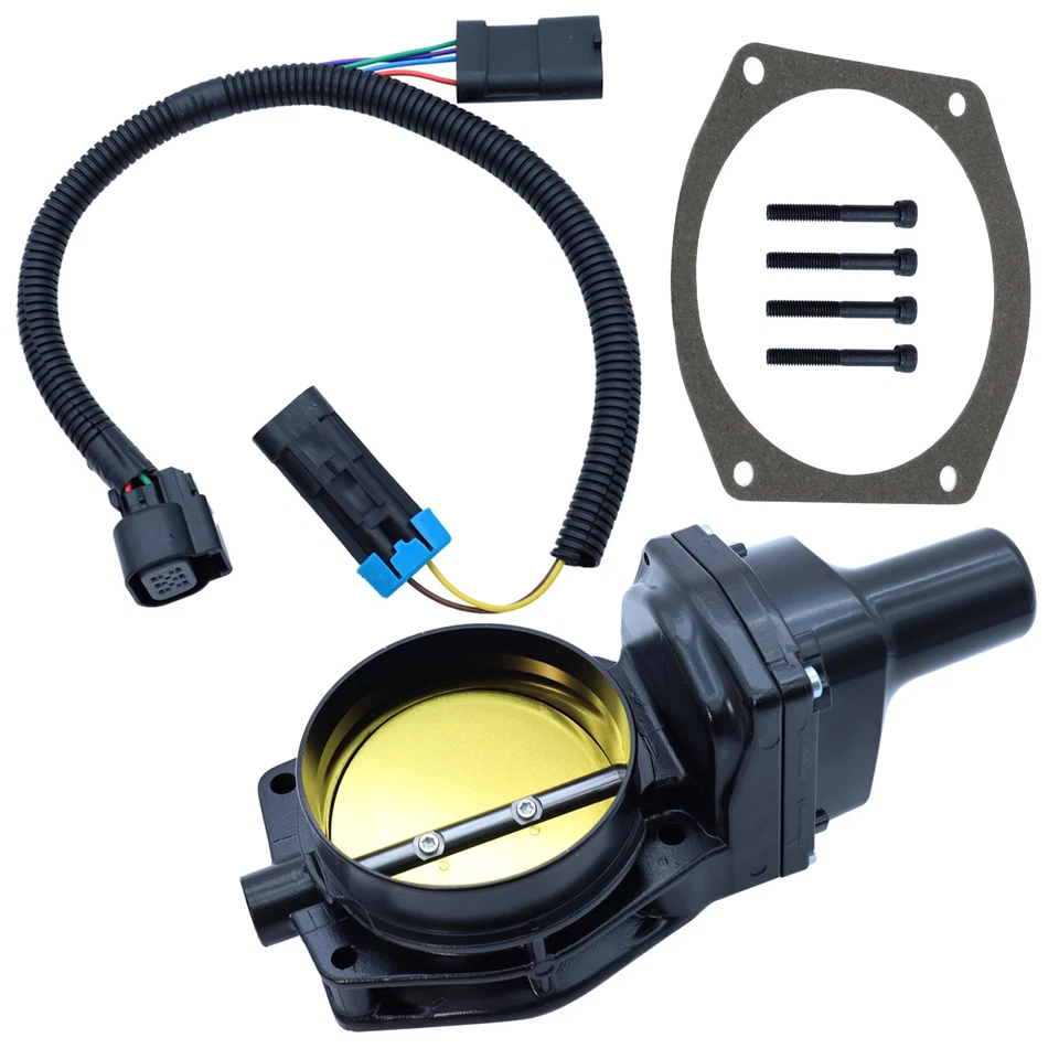 Throttle Body 102mm Black w/ Gasket 4 Bolts & Harness for Chevy Pontiac 12605109 Foto 2 de 4