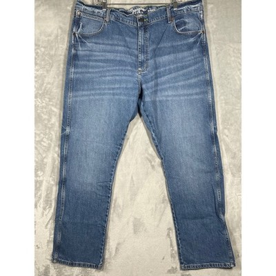 Wrangler Retro Slim Straight Medium Wash Jeans Mens 42x32 112330336 Blue Denim