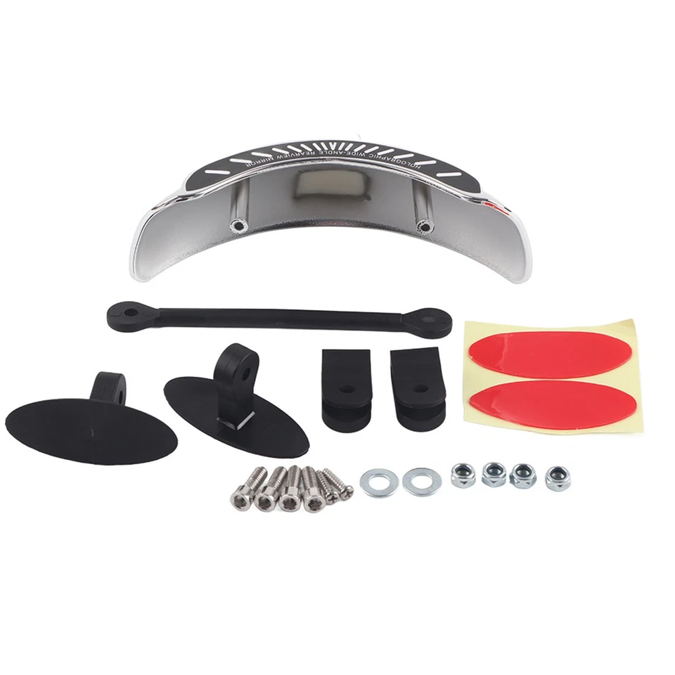 1 Universal Motorcycle Wide Angle Rearview Mirror For Sport Bikes Silver Chrome - Image 3 of 4