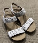 Clarks Collections Women's Bendables Leather Wedge Slingback Sandals White 6.5M — photo 4
