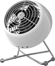 Mini modern retro fan, retro metal air circulator, ice white
