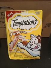 Temptations Creamy Puree Cat Treats Chicken and Salmon -16 Tubes- EXP 9/30/26