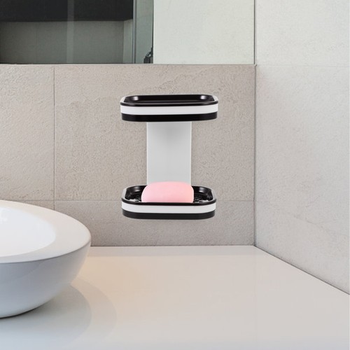  Seifenhalter für Badablage Kunststoffschale Wandmontage doppellagig - Bild 8 von 12