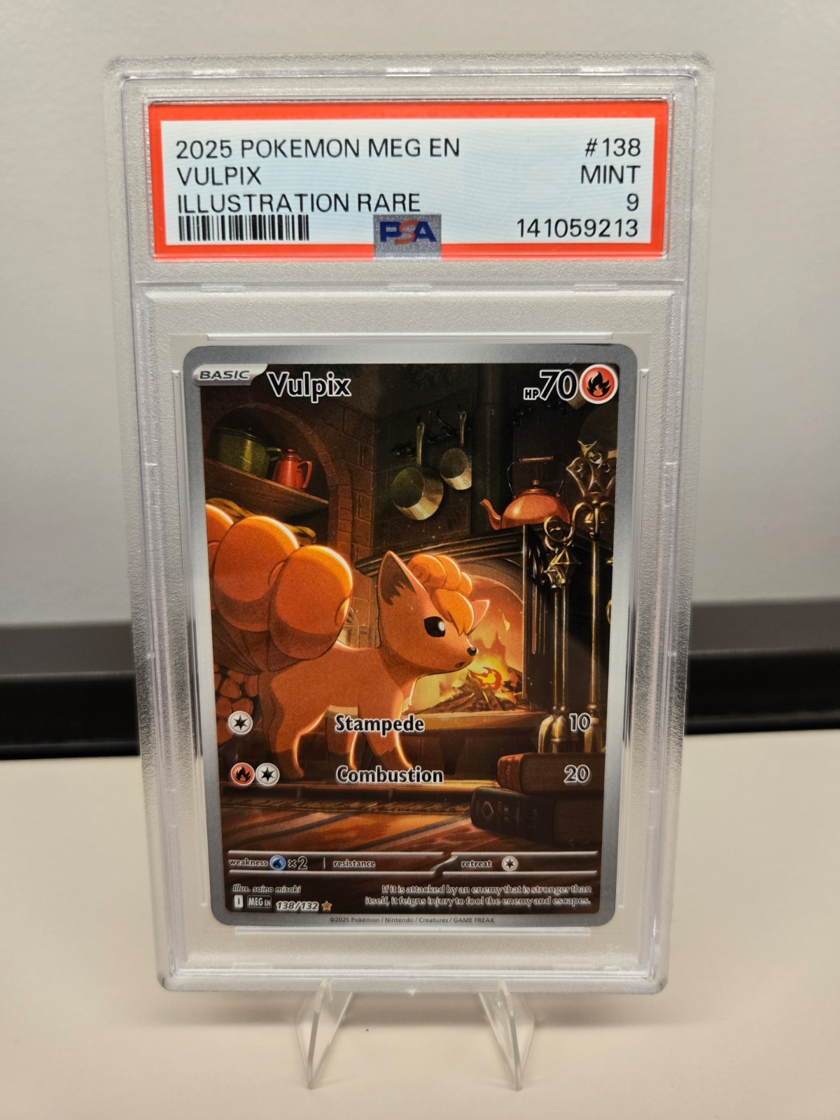 Vulpix 138/132 Illustration Rare Meg En-mega Evolution Pokemon PSA 9