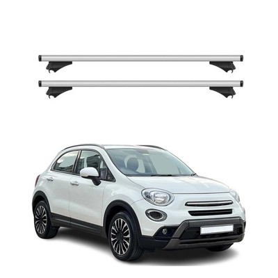 Cross Bars Roof Racks Aluminium for Fiat 500X 2016-2023 Silver 2Pcs