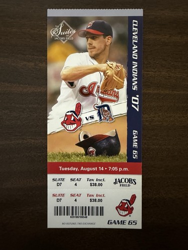 2007 Cleveland Indians 8/14 Ticket Detroit Tigers Omar Infante MLB Hit #400 - Picture 1 of 4
