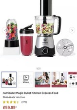 NutriBullet Magic Bullet Kitchen 1-Speed Express 2-in-1 Blender Food Processor