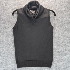 Vintage Givenchy Sport Vest Turtleneck Sleeveless Qiana Nylon Black Women