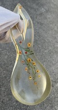 Vintage Resin Lucite Acrylic Kitchen Spoon Rest Floral