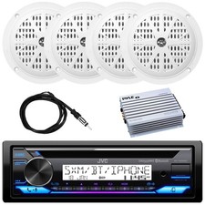 JVC KD-T92MBS USB/AUX Input Bluetooth Receiver w/ 4" Speakers, 400W Amp, Antenna