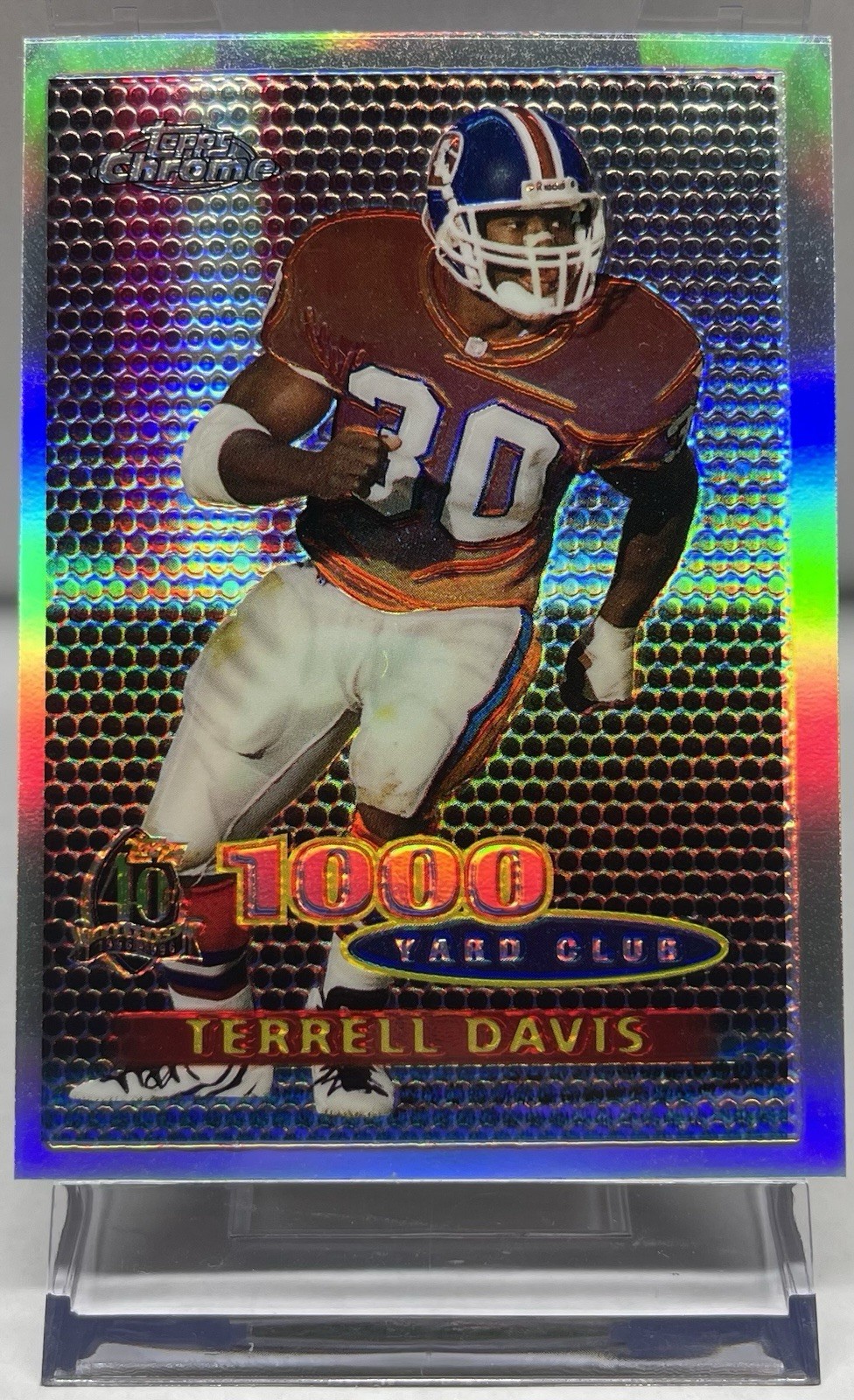 🔥 1996 Topps Chrome Refractor #56 Terrell Davis 1000yd Club 🔥