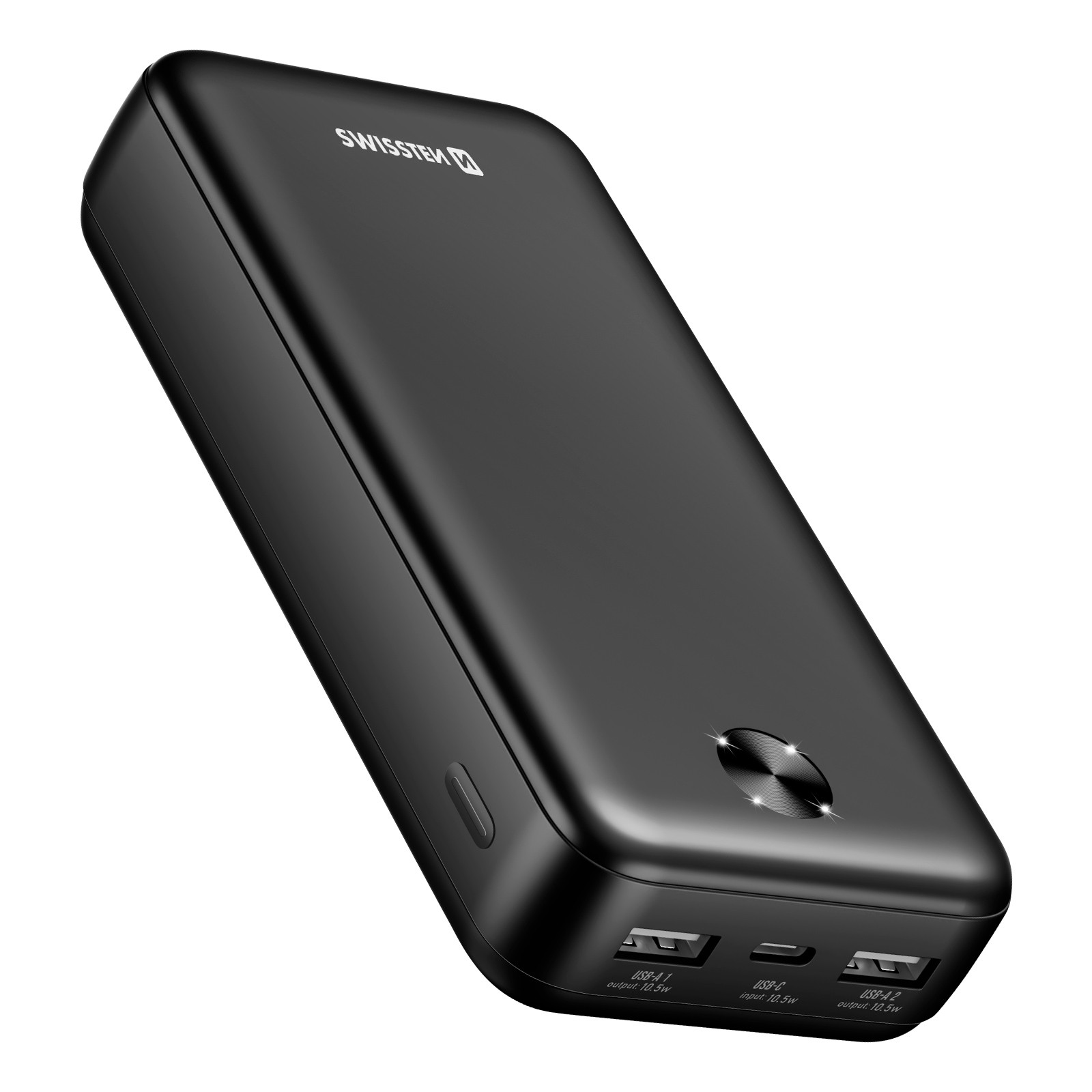 Batterie externe 20000mAh Swissten avec double port USB et indicateur LED noir