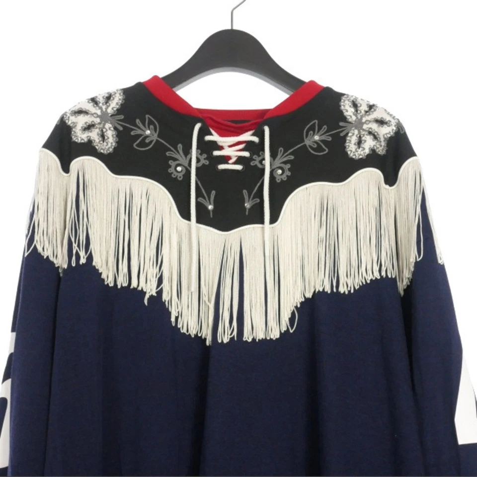 DSQUARED DSQUARED2 23AW Western хоккей рубашка бахрома верхний M темно-синий б/у a33c8a2 - Изображение 3 из 4