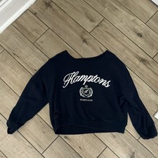 Lazy Sunday Women's Black Crewneck Pullover Sweatshirt Logo Long Sleeve M
