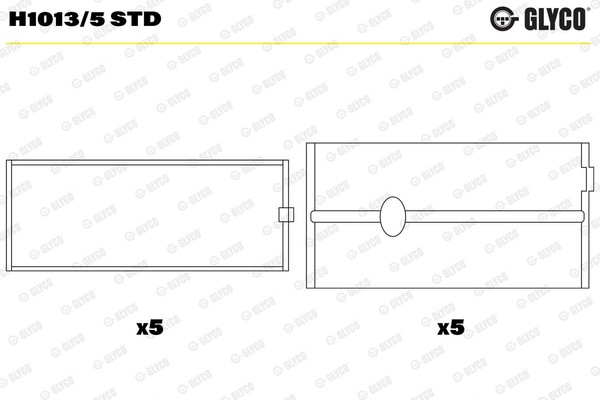 Kurbelwellenlagerschale FÜR Renault, Nissan, Opel - Glyco H1013/5 STD-image