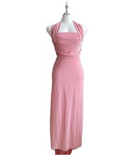 Cider Pink Glitter Halter Maxi Dress Sparkly Evening Party Dress S NWT