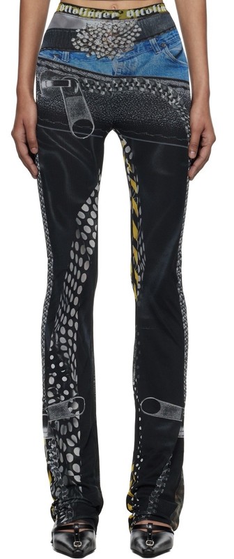 OTTOLINGER Black & Off-White Mesh Lounge Pants BNWT Size Small