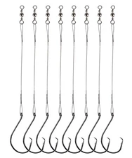 Fishing Circle Hooks Saltwater 50Pcs Leader Hook Rigs for Catfish Bass with Offs