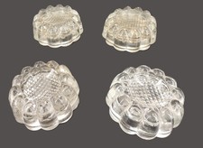 4 dessous de pieds de table piano rehausseurs en verre moulé vintage