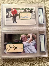 ARNOLD PALMER JACK NICKLAUS SIGNED AUTO CUT INDEX CARD 1/1 ONLY 1ea MADE PSA DNA