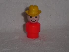 Fisher Price Little People Vintage Farmer Cowboy Son in Orange Red #915