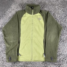 The North Face Fleece Jacket Womens Medium Green Colorblock Full Zip Hiking TKA