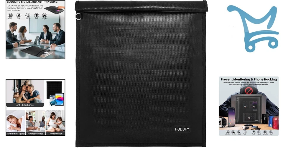 Bolsa Faraday para Portátiles Teléfonos y Llaves Bloqueador de Señal Resistente al Agua Foto 2 de 4