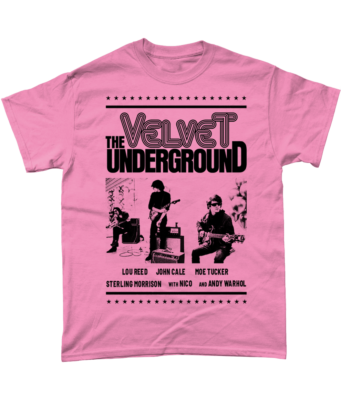 Remake The Velvet Underground band 90s Pink T shirt rare NH17663