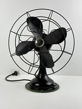 Antique Robbins & Myers Electric Brass Blades Oscillating Fan 18" 1204-A Working