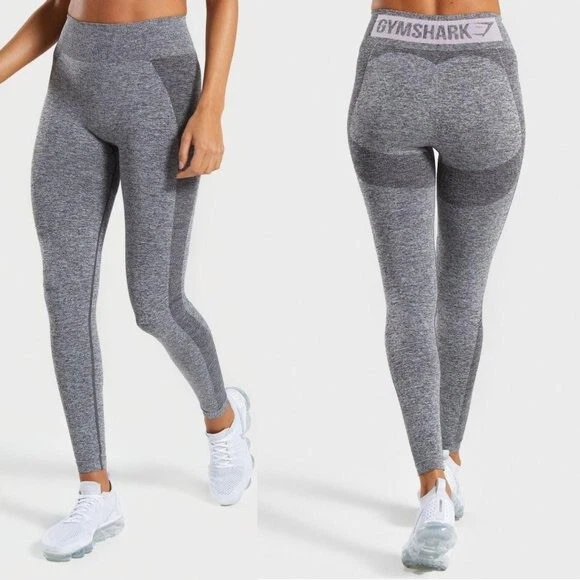 Gymshark Flex High Waisted Leggings - Charcoal Marl/ Dusky Pink