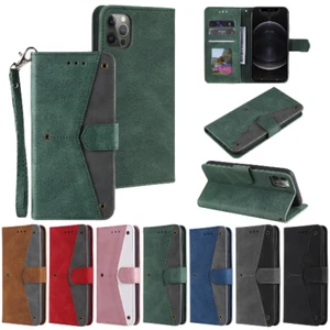 Clapet portefeuille pour iPhone 15 14 13 12 11 Plus Pro Max couverture téléphonique Rouge Bleu Vert