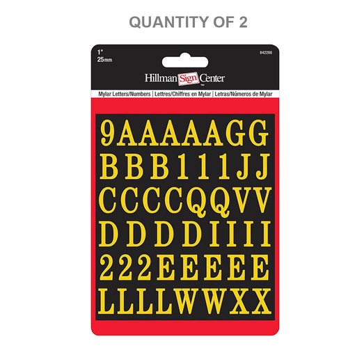 Hillman The Group 842266 7/8-Inch By 5/8-Inch Gold Letters And Numbers (2-PACK)