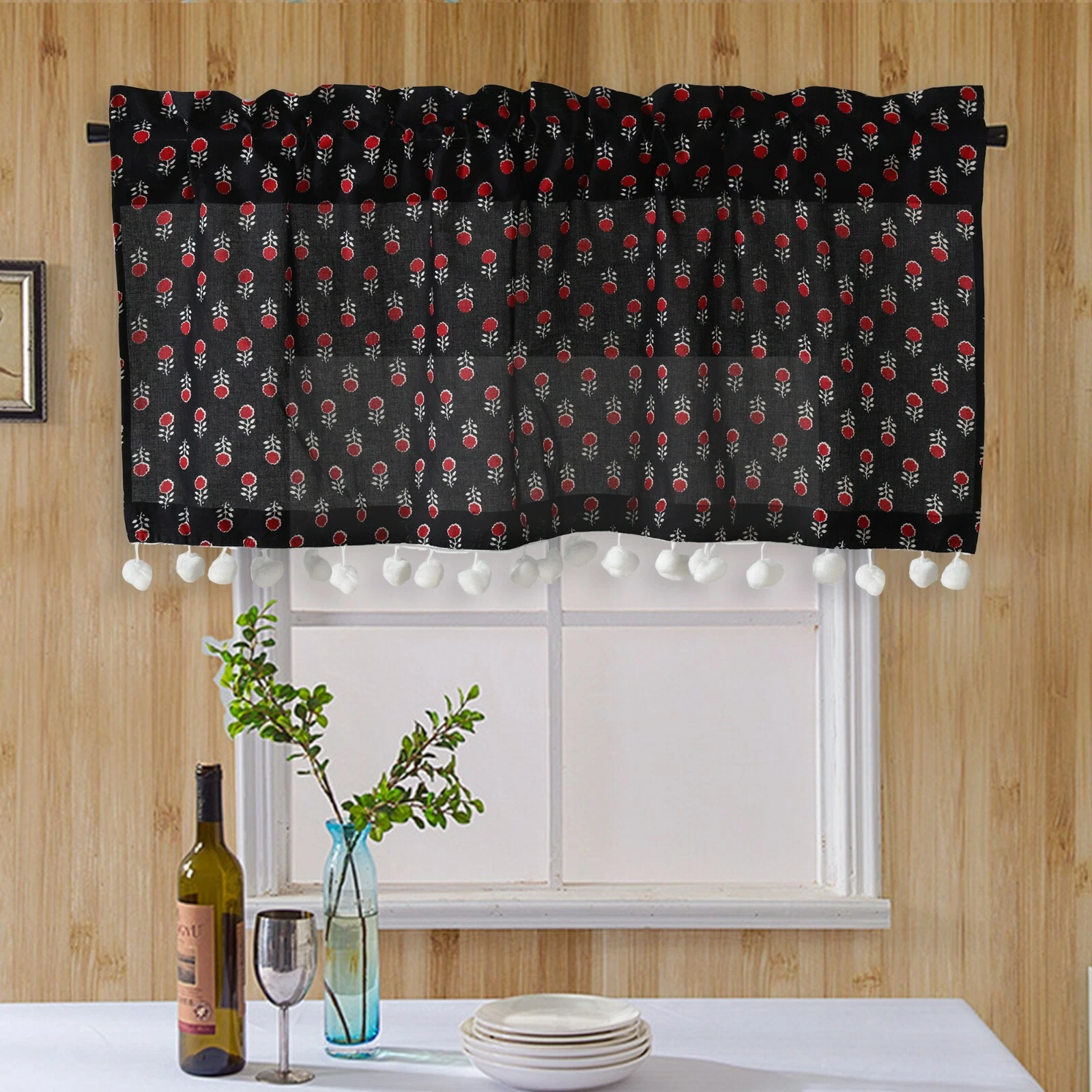 Floral Print Cotton Transparent Voile Kitchen Window Curtain
Opens in a new window or tab