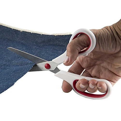 SINGER 8 1 2 Inch Fabric Scissors with Comfort Grip Red White