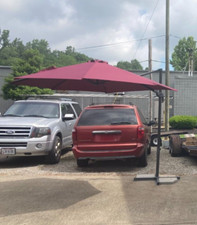 10' 8-Rib Umbrella Side Hanging Offset Outdoor Patio REPLACEMENT RED CANVAS