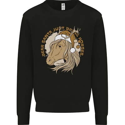 Lustiges Weihnachten Pferd Reiter Weihnachtsmann Kinder Sweatshirt Pullover