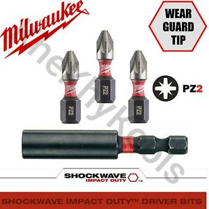 3x Milwaukee PZ2 Impact fits Makita dewalt Milwaukee Magnetic Bit Holder