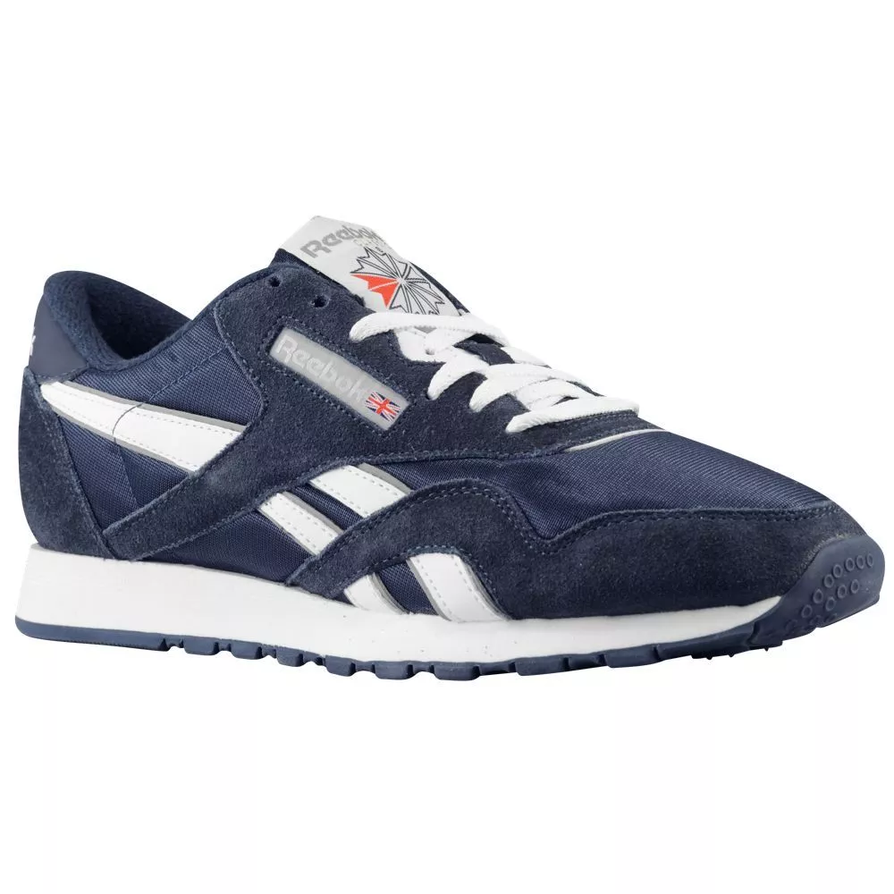 Reebok 39749 CL Nylon Team Navy/Platinum Casual Walking Comfort Sneakers eBay