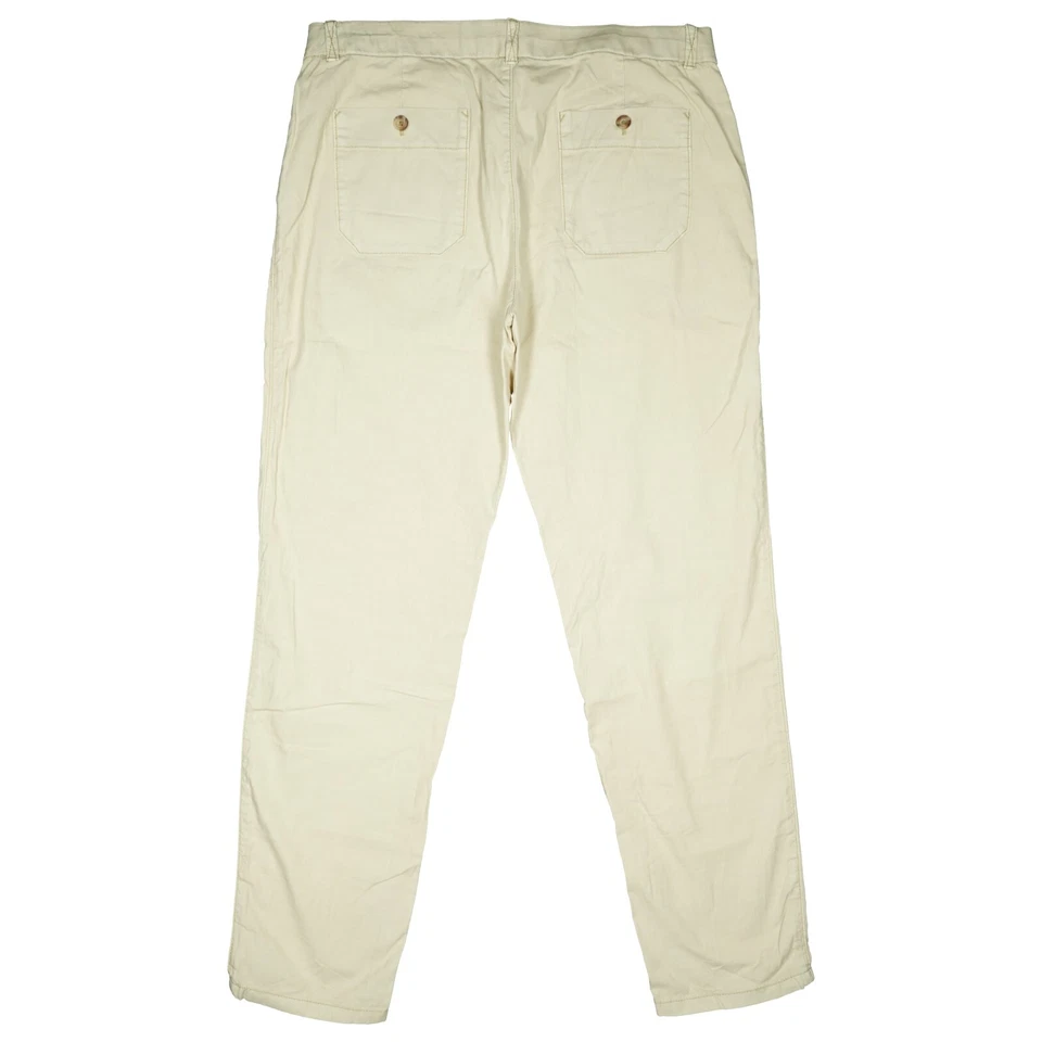 edc ESPRIT Damen Jeans Hose Cargo Stoff mid Rise straight 40 W31 L30 beige dünn - Bild 3 von 4